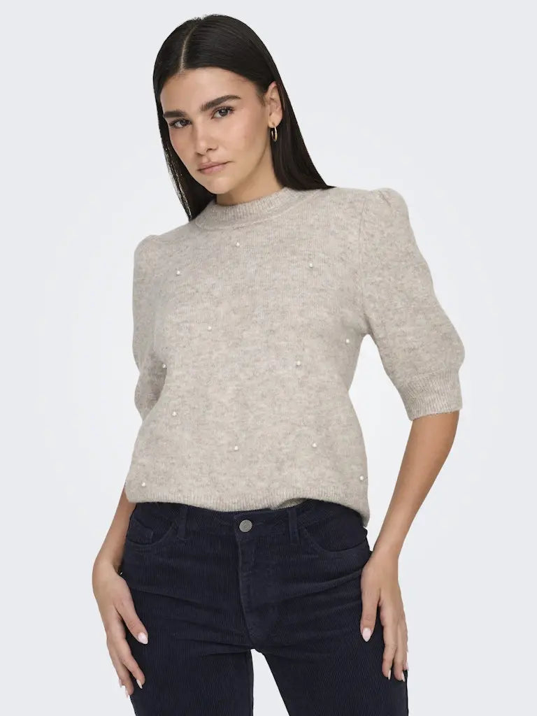 Rue Strikkegenser SS - Chateau Grey JDY