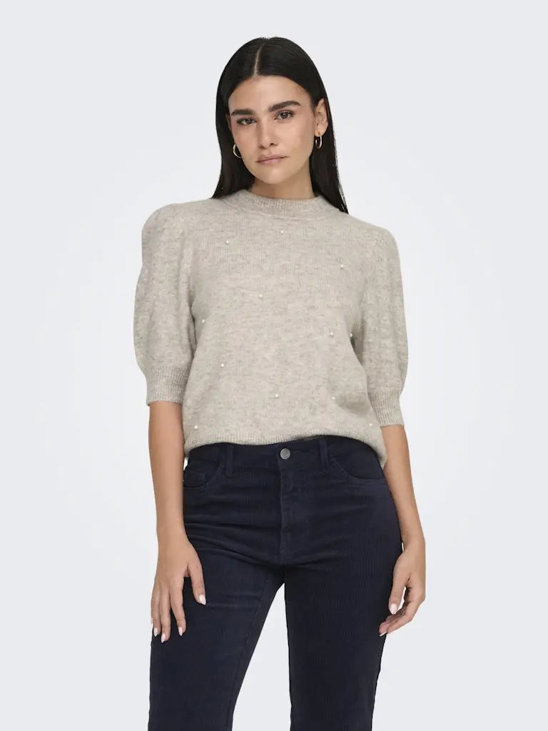 Rue Strikkegenser SS - Chateau Grey JDY