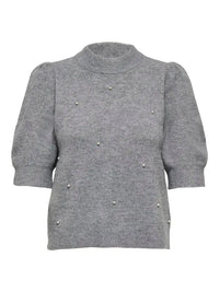 Rue Strikkegenser SS - Medium Grey Melange JDY