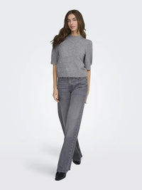 Rue Strikkegenser SS - Medium Grey Melange JDY