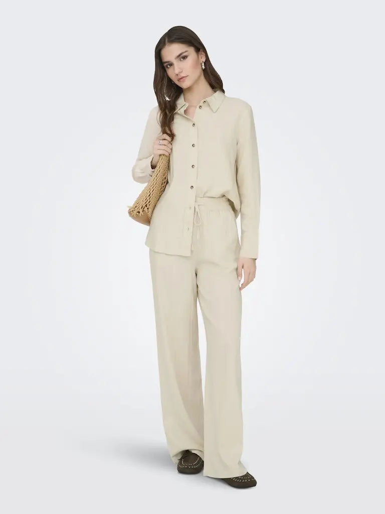 Say Linbukse - Oatmeal Detail JDY