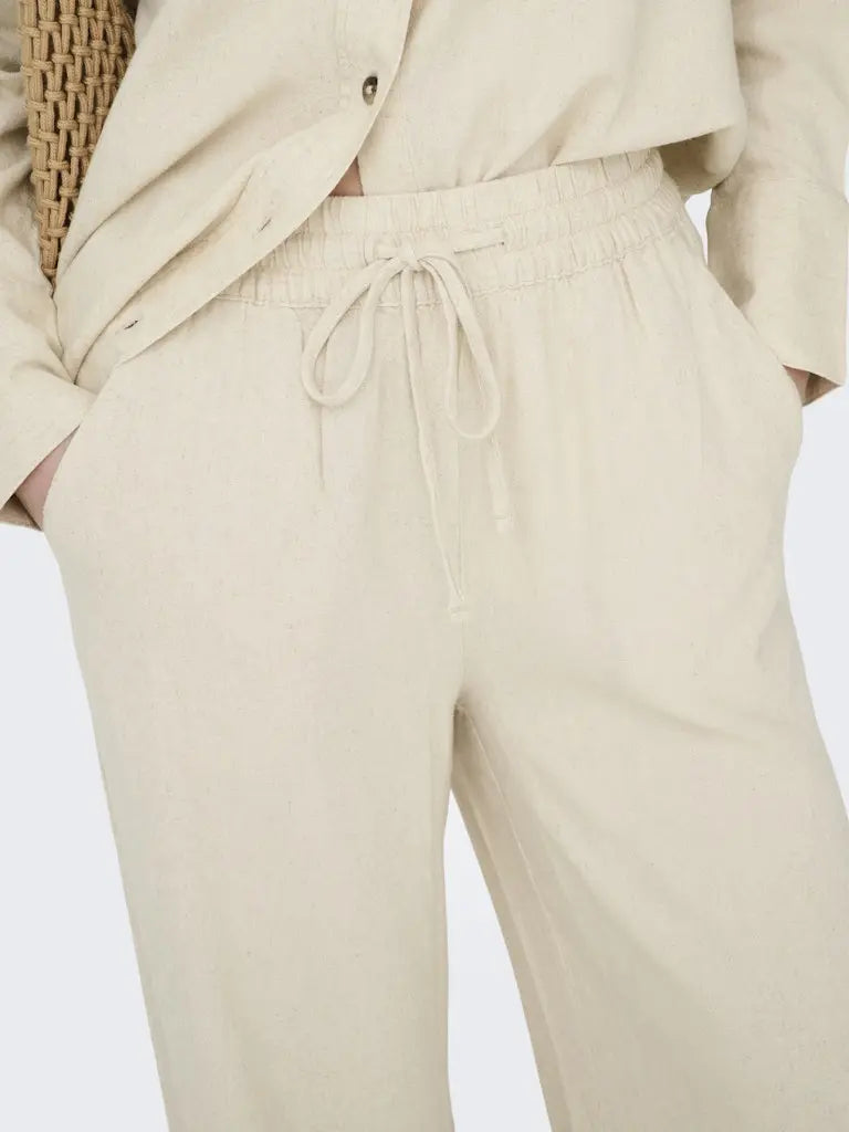 Say Linbukse - Oatmeal Detail JDY