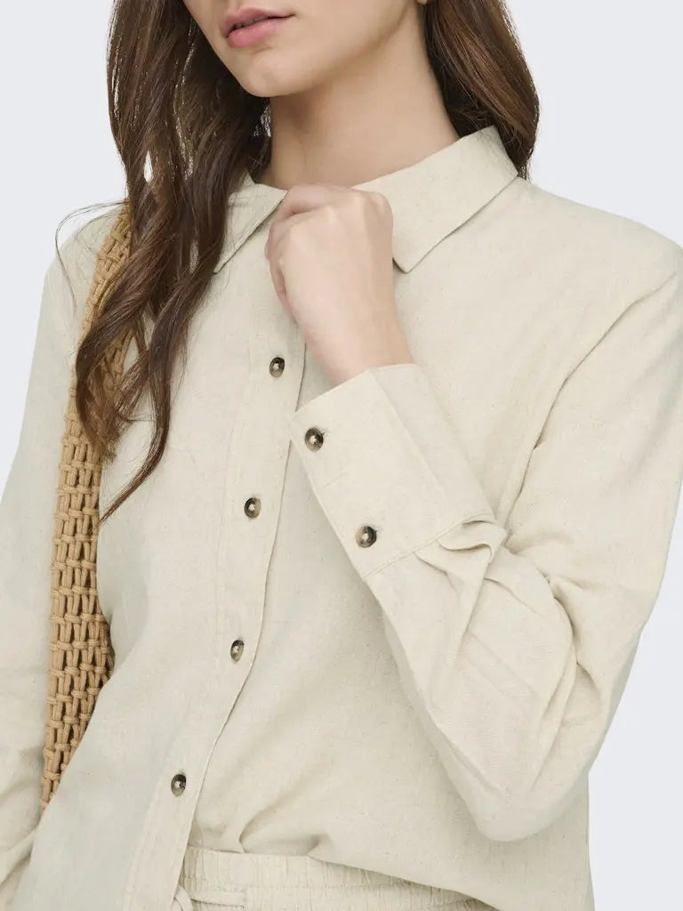 Say Linskjorte - Oatmeal Detail JDY