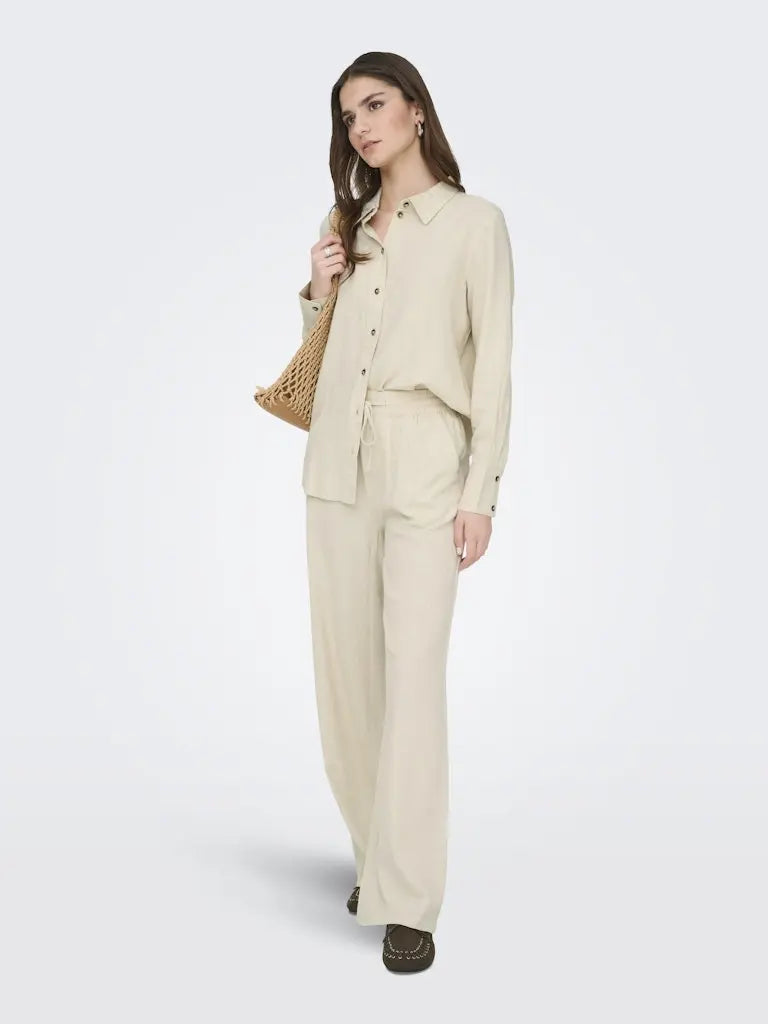 Say Linskjorte - Oatmeal Detail JDY