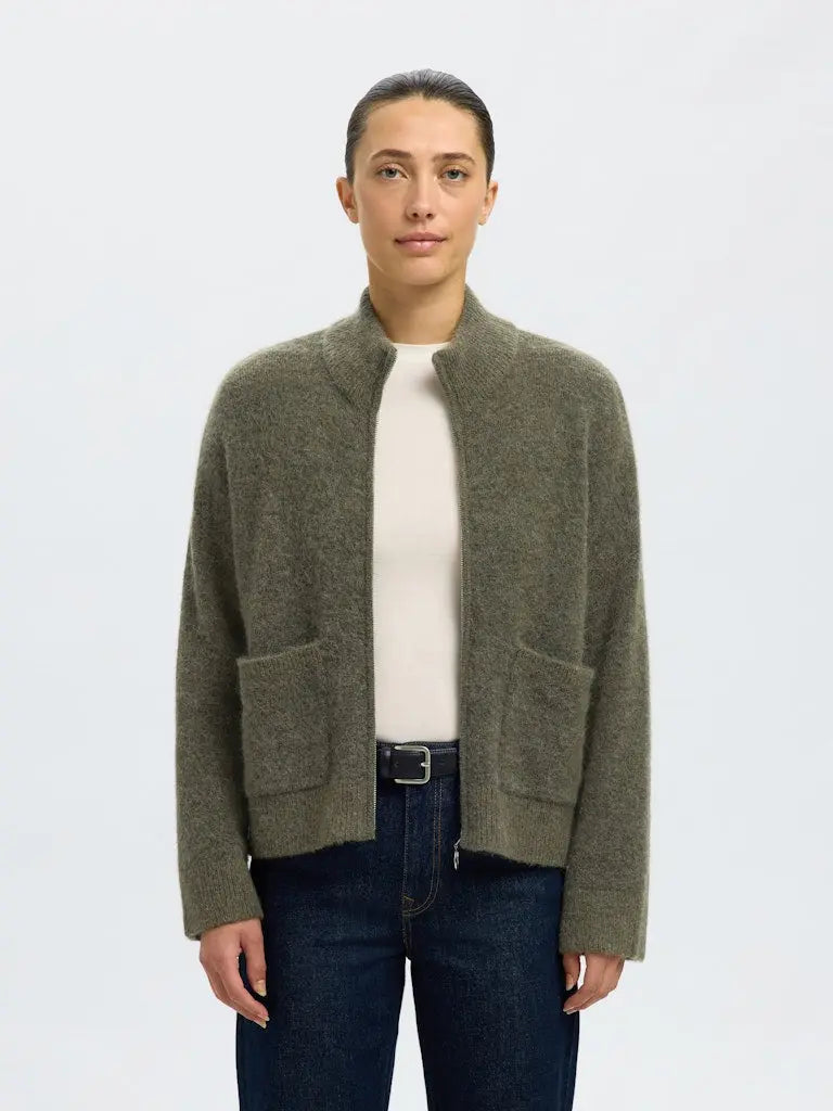 Sia Zip Cardigan - Kalamata Detail Selected Femme