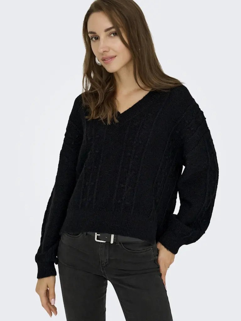 Sigrid Genser V-hals - Black JDY