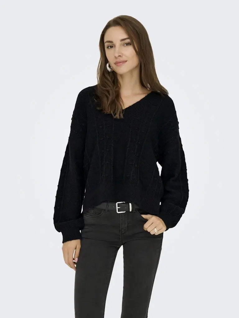 Sigrid Genser V-hals - Black JDY