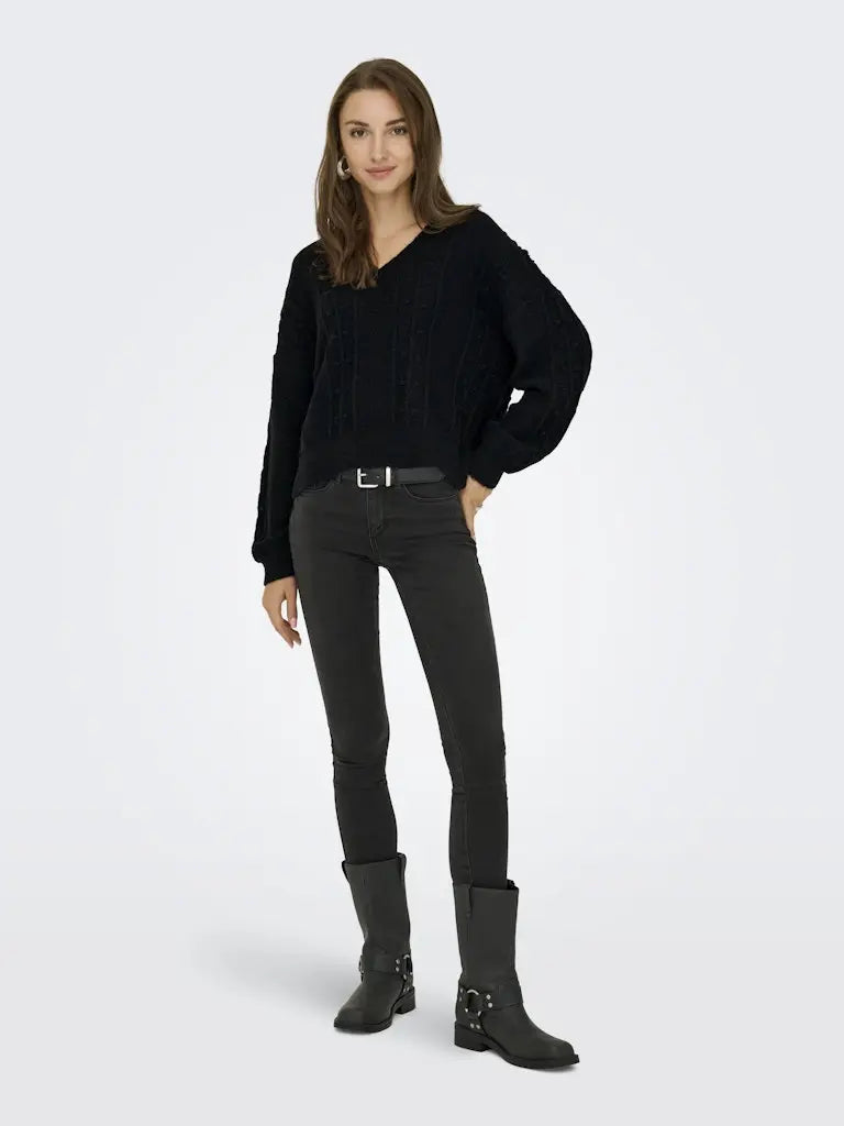 Sigrid Genser V-hals - Black JDY