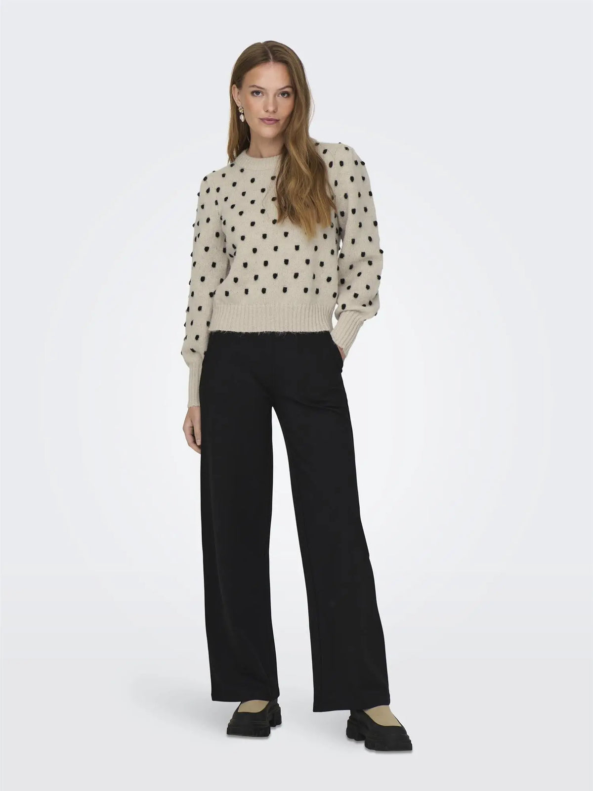 Sigrid Strikkegenser - Cement Detail JDY