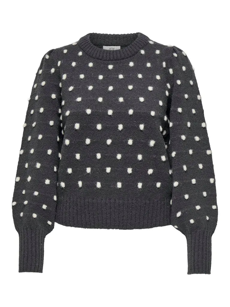 Sigrid Strikkegenser - Dark Grey Melange JDY