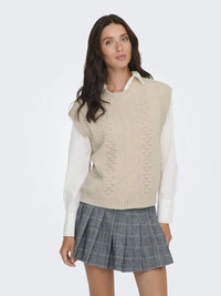 Sigrid Strikkevest - Cement JDY