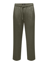 Sinus Loose Linbukse 0075 - Olive Night Only & Sons