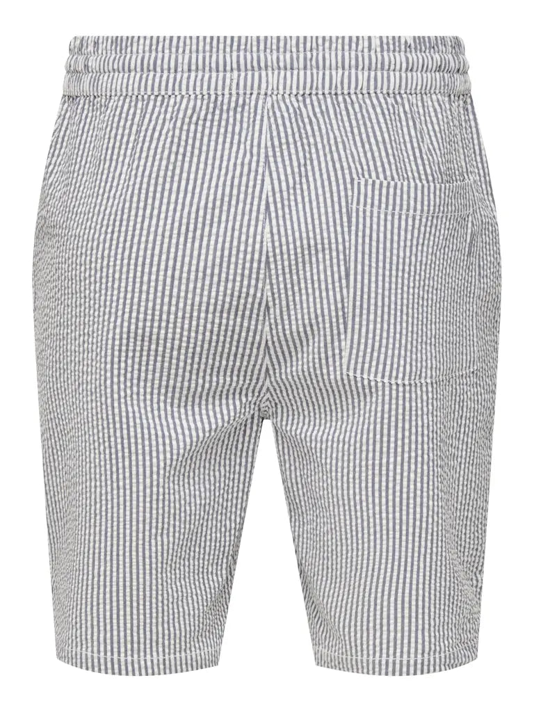 Sinus Seersucker Shorts 0267 - Naval Acadamy Stripes Only & Sons