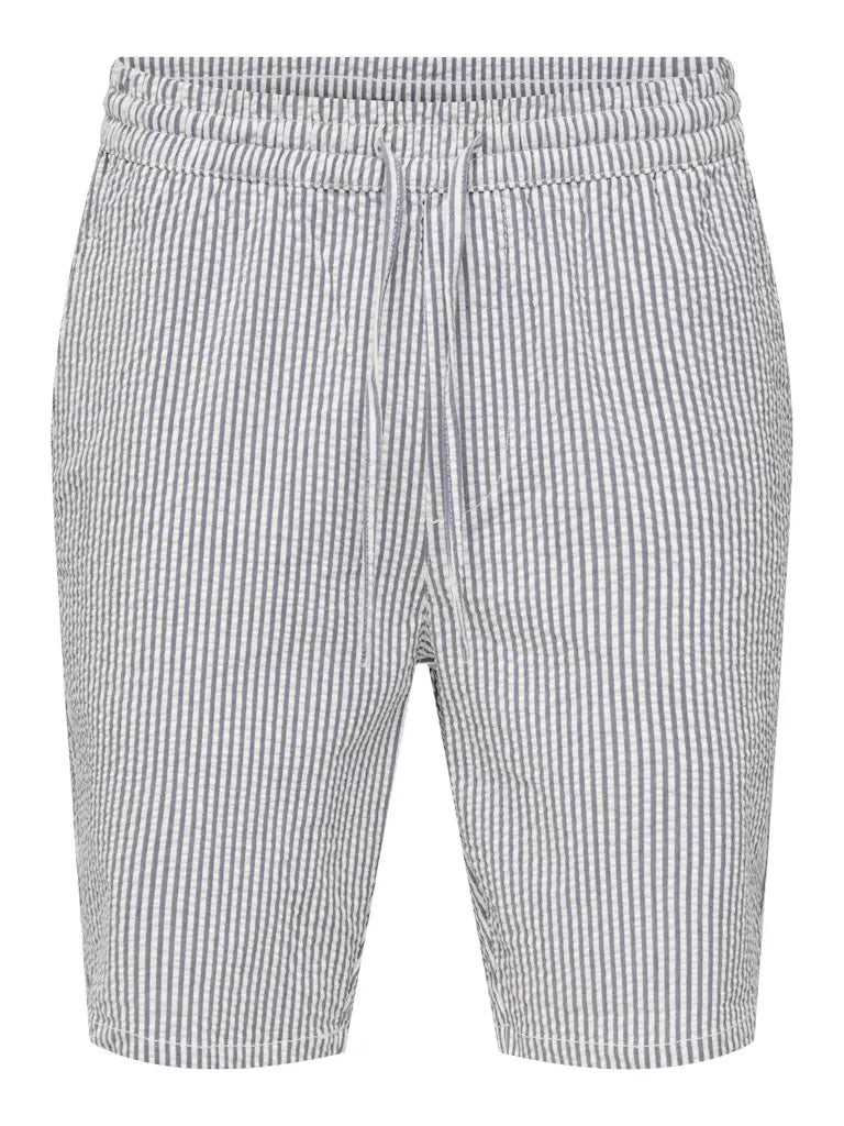 Sinus Seersucker Shorts 0267 - Naval Acadamy Stripes Only & Sons