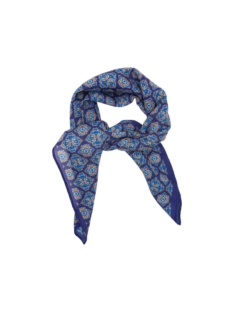 Skjerf Paisley ull 168378 - Navy Intex