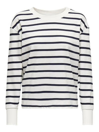 Ivy Sweat Genser - Cloud Dancer Stripes/Sky Captain JDY