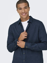 Sons Regular Skjorte - Navy Blazer Detail Only & Sons