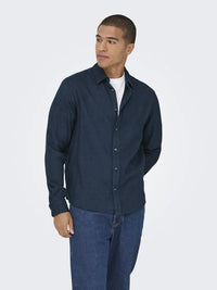 Sons Regular Skjorte - Navy Blazer Detail Only & Sons