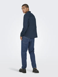 Sons Regular Skjorte - Navy Blazer Detail Only & Sons