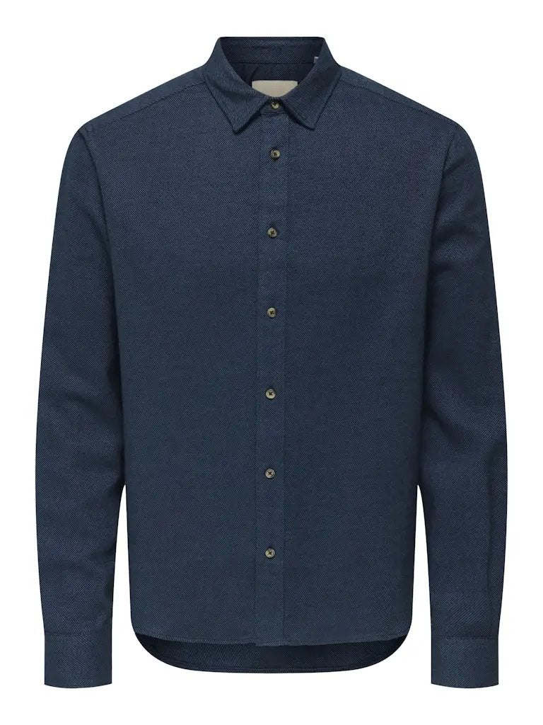 Sons Regular Skjorte - Navy Blazer Detail Only & Sons