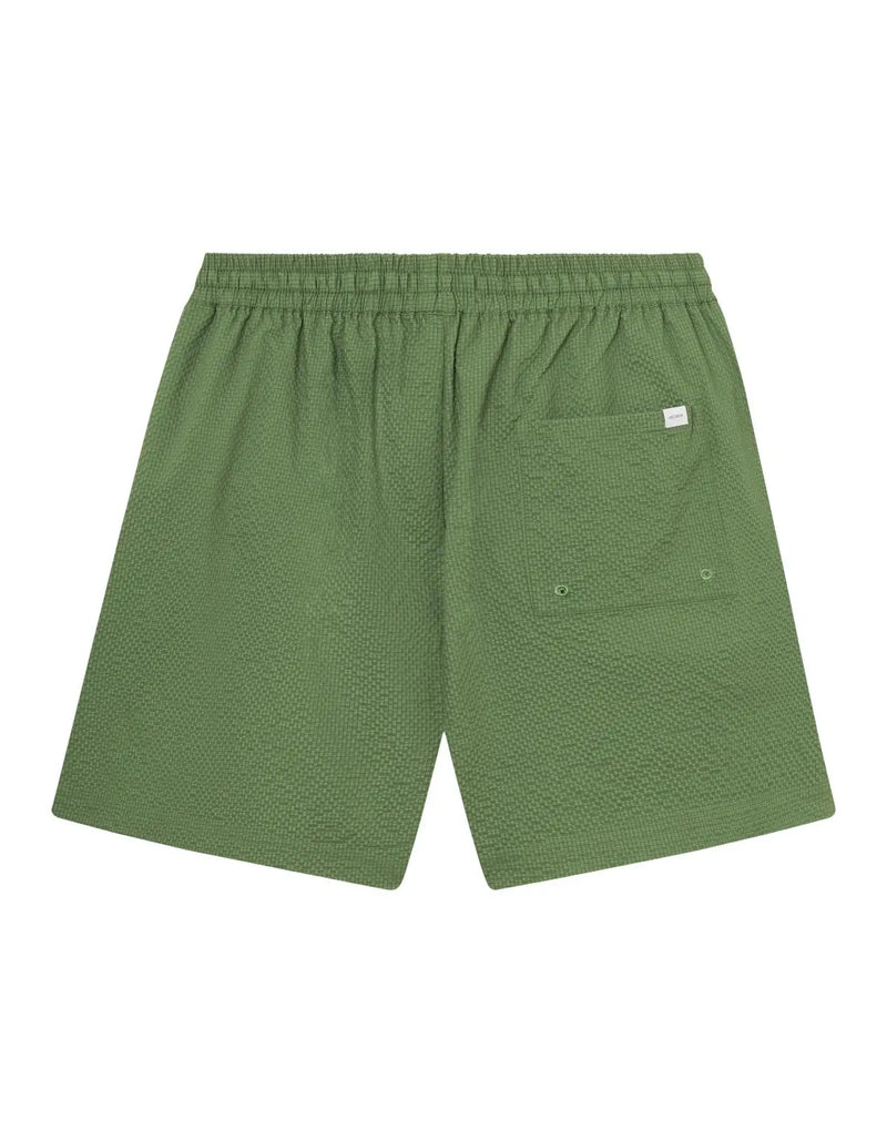 Stan Seersucker Badeshorts - Dark Ivy Green Les Deux