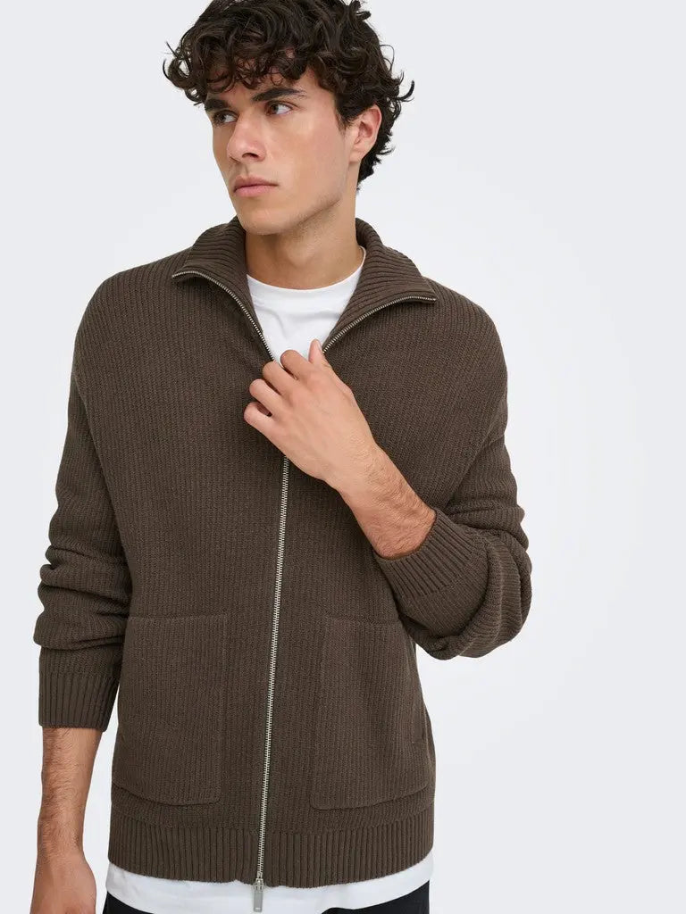 Stay Cardigan - Chocolate Brown Only & Sons