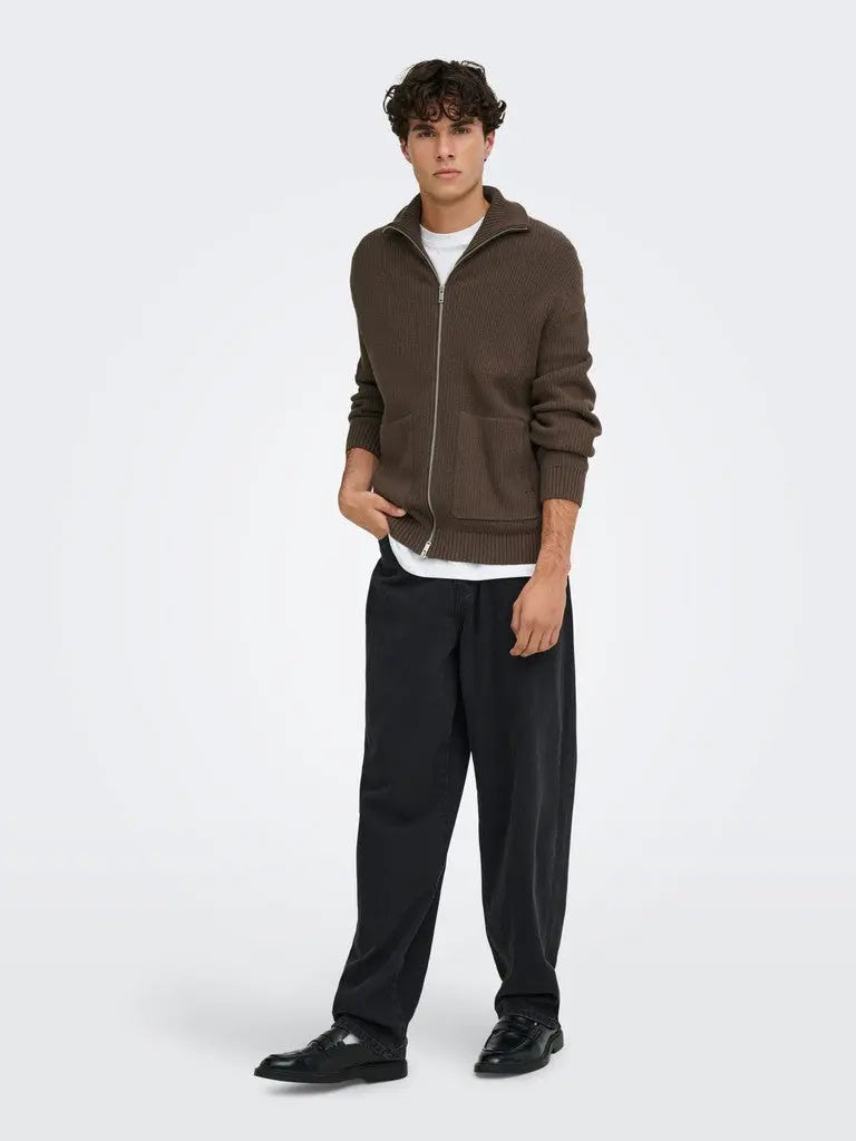 Stay Cardigan - Chocolate Brown Only & Sons