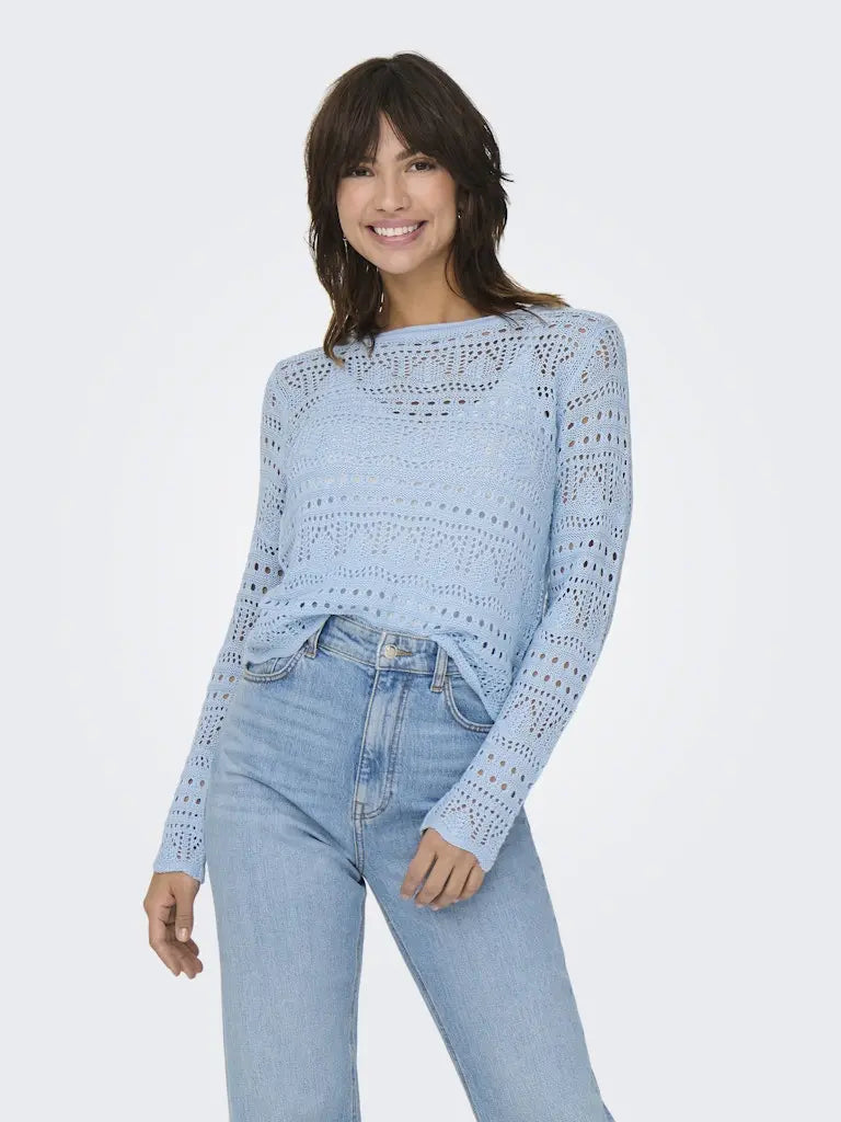 Sun Lay Strikkegenser - Cashmere Blue JDY