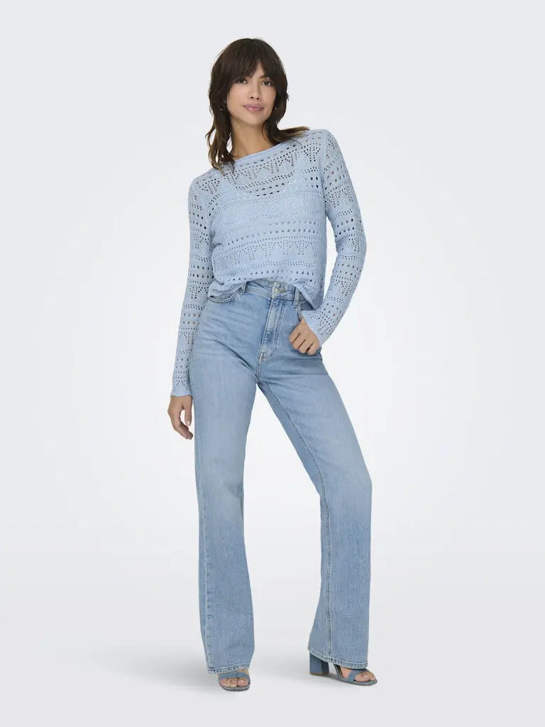 Sun Lay Strikkegenser - Cashmere Blue JDY