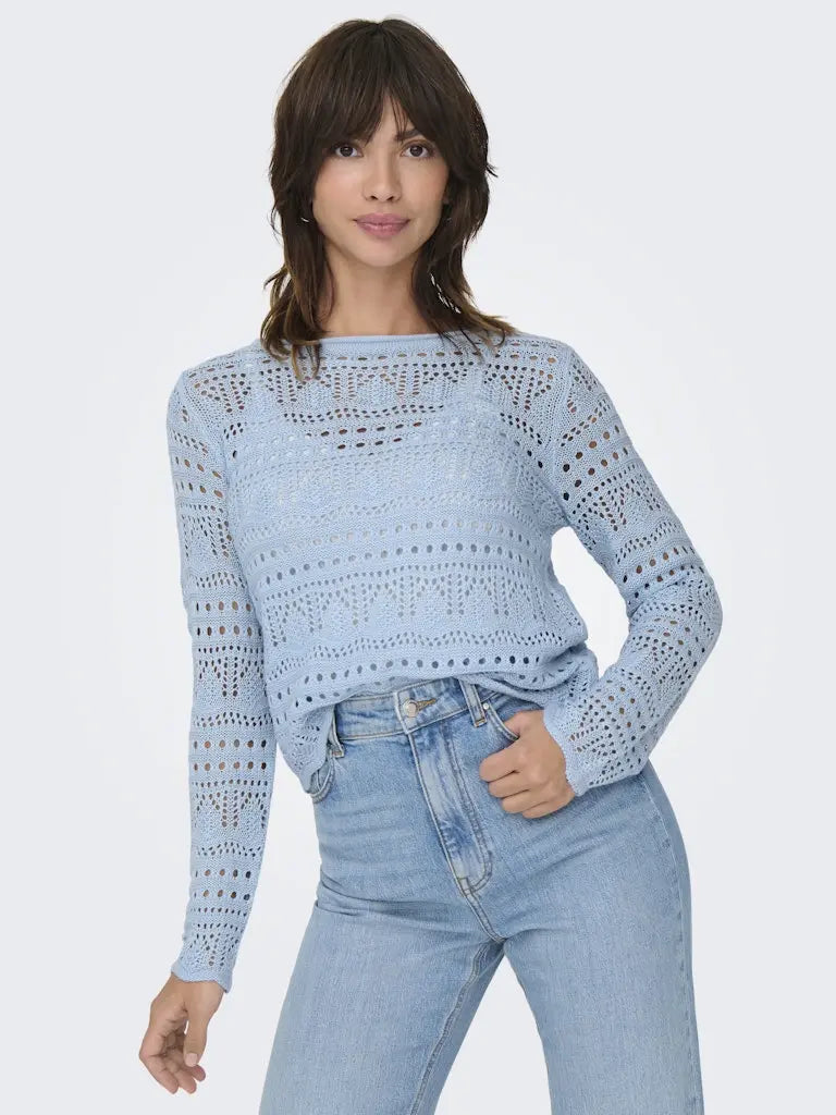 Sun Lay Strikkegenser - Cashmere Blue JDY