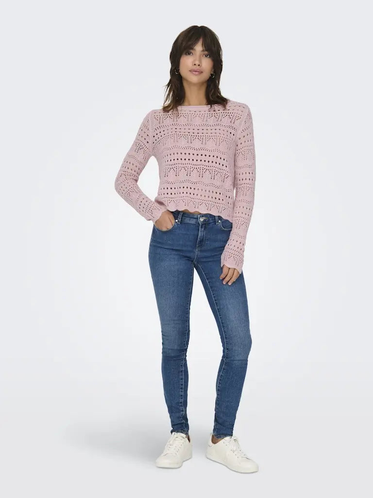 Sun Lay Strikkegenser - Chalk Pink JDY