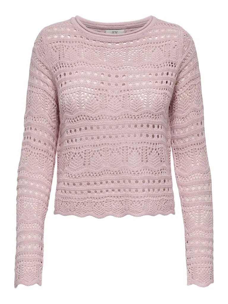 Sun Lay Strikkegenser - Chalk Pink JDY