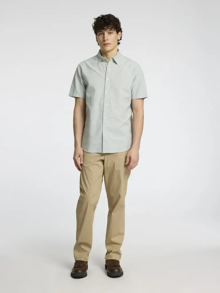 Sun Regular Linskjorte SS - Iceberg Green Selected Homme
