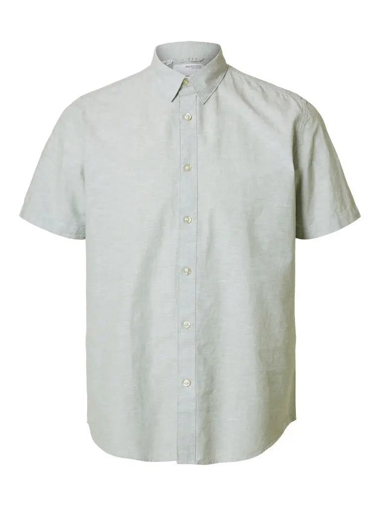 Sun Regular Linskjorte SS - Iceberg Green Selected Homme