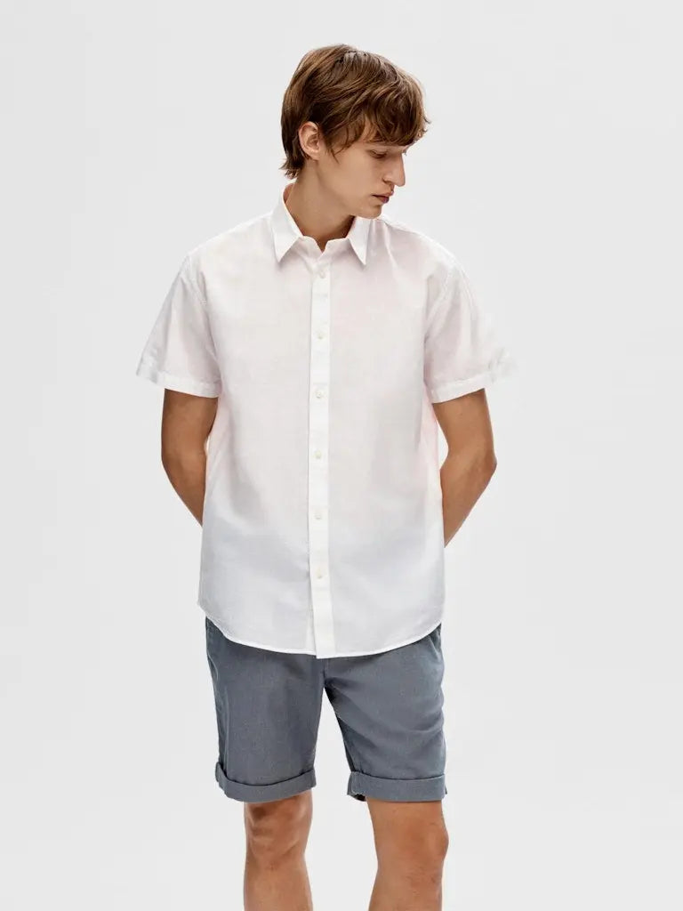 Sun Regular Linskjorte SS - White Selected Homme