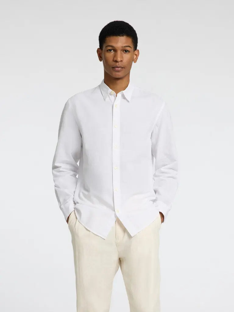 Sun Slim Linskjorte - White Selected Homme