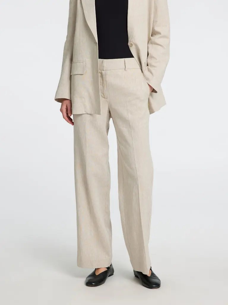 Tania-Rita Lin Wide Pants - Nomad Detail Melange Selected Femme