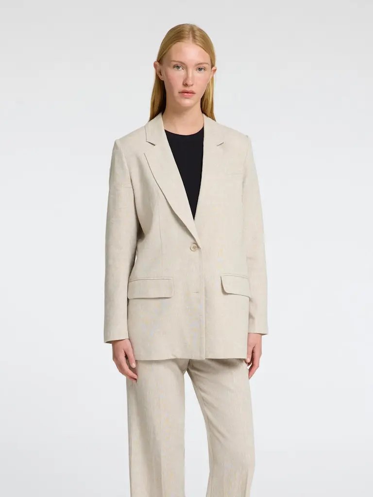 Tania-Rita Relaxed Lin Blazer - Nomad Detail Melange Selected Femme