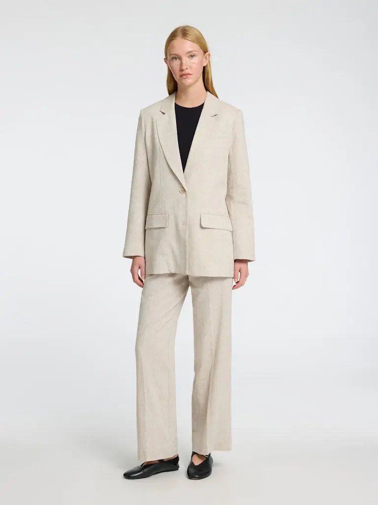 Tania-Rita Relaxed Lin Blazer - Nomad Detail Melange Selected Femme