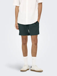 Ted Badeshorts Life Seersucker - Darkest Spruce Only & Sons