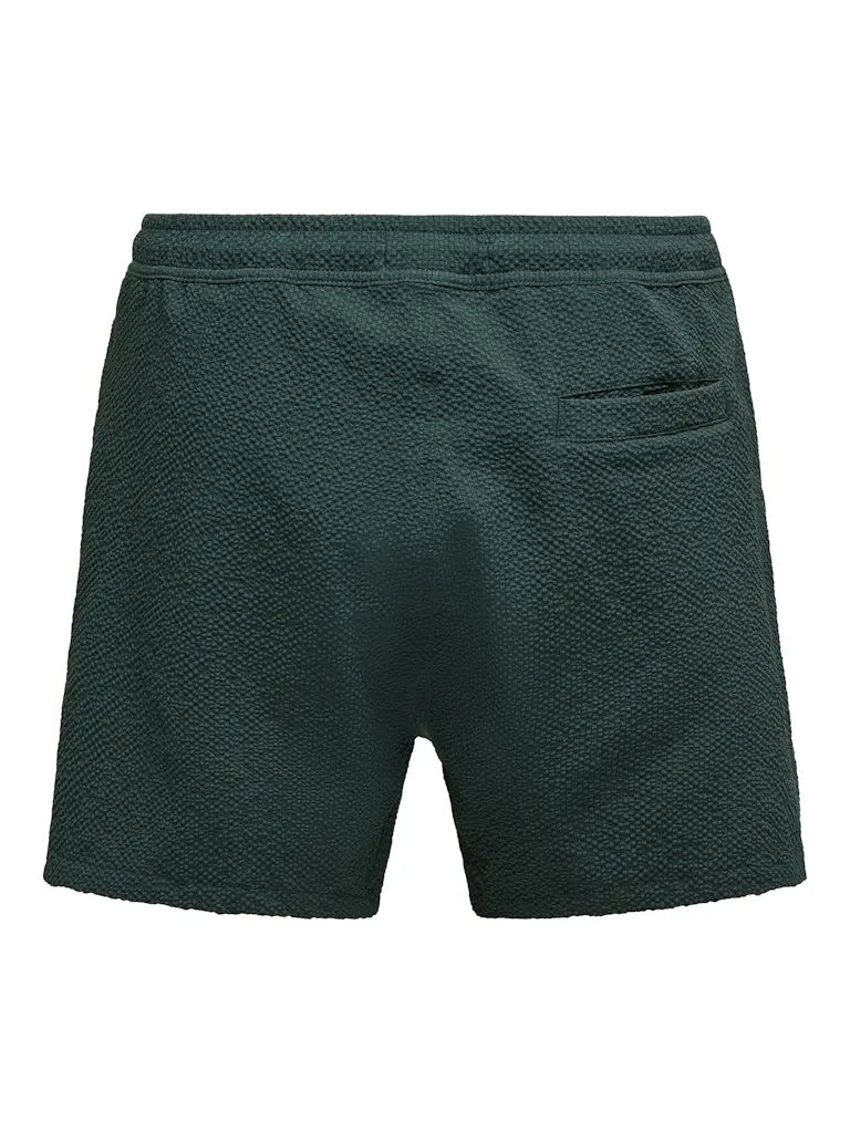 Ted Badeshorts Life Seersucker - Darkest Spruce Only & Sons