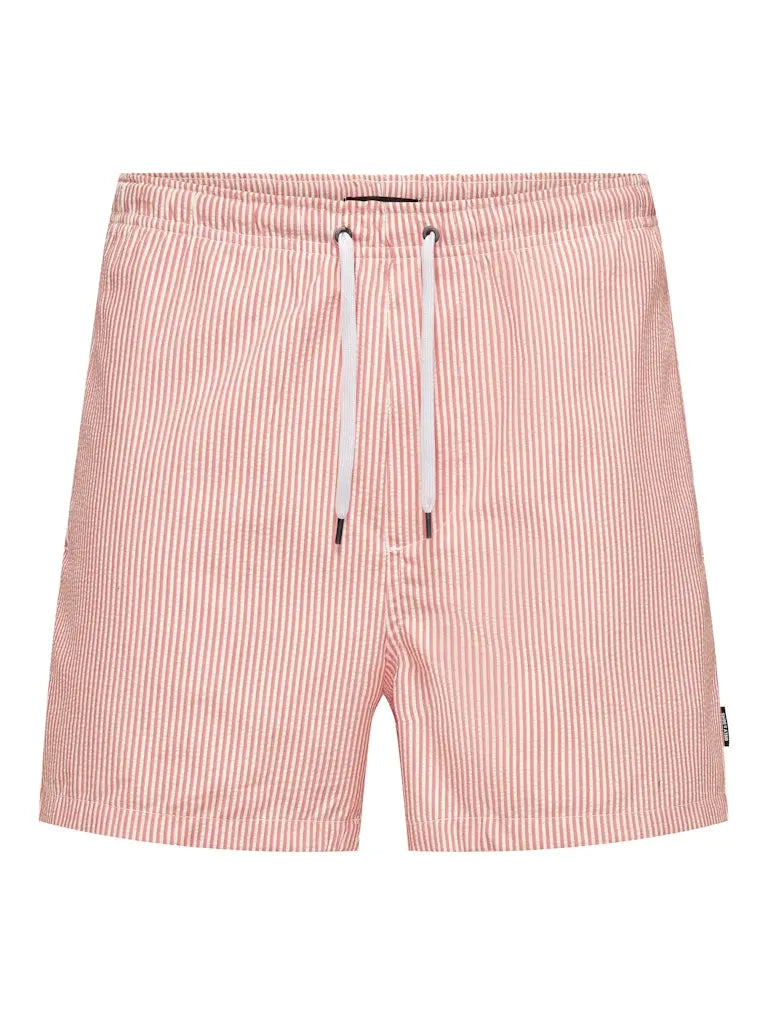 Ted Badeshorts Seersucker - Porcelain Rose Only & Sons