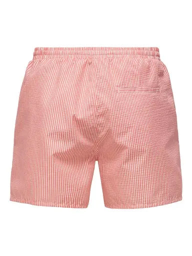 Ted Badeshorts Seersucker - Porcelain Rose Only & Sons