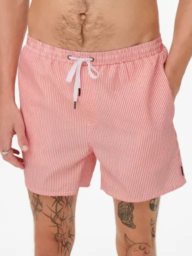 Ted Badeshorts Seersucker - Porcelain Rose Only & Sons