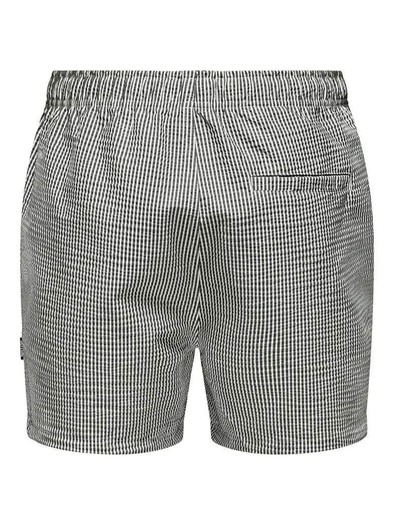 Ted Stripe Badeshorts Seersucker - Kambaba Only & Sons