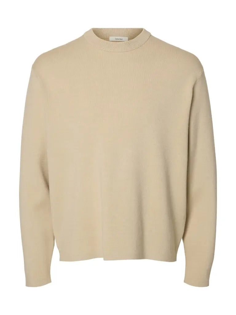 Teller Relaxed Genser - Oatmeal Selected Homme