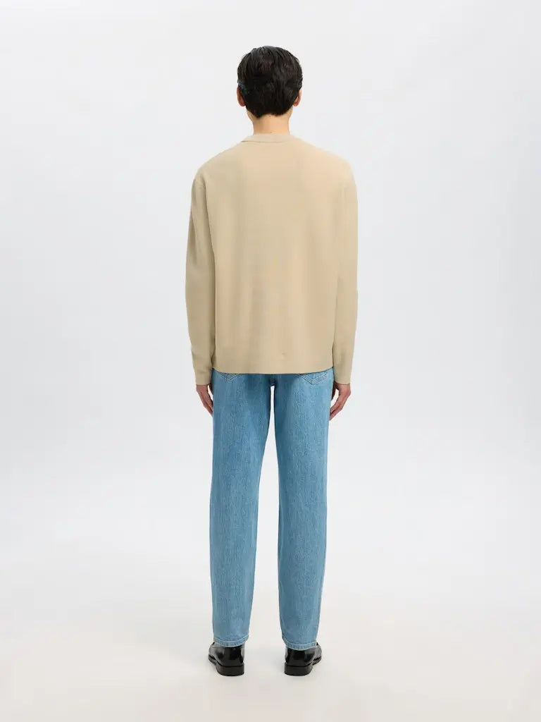 Teller Relaxed Genser - Oatmeal Selected Homme