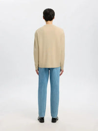 Teller Relaxed Genser - Oatmeal Selected Homme