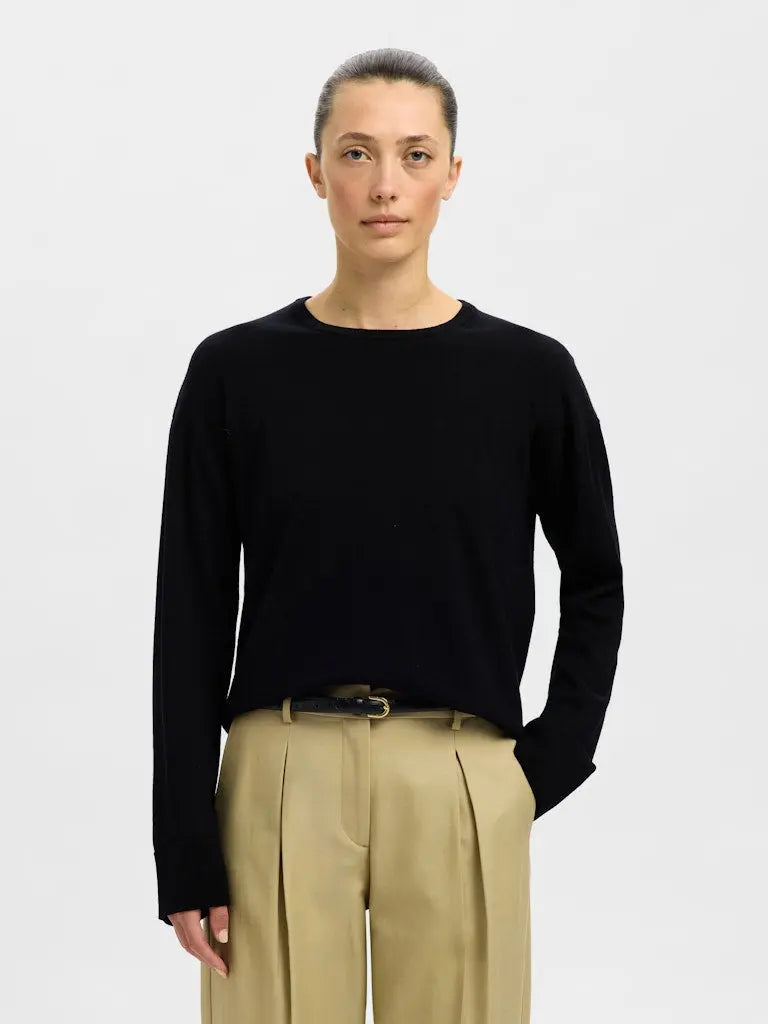 Thea Merinoull genser - Black Selected Femme