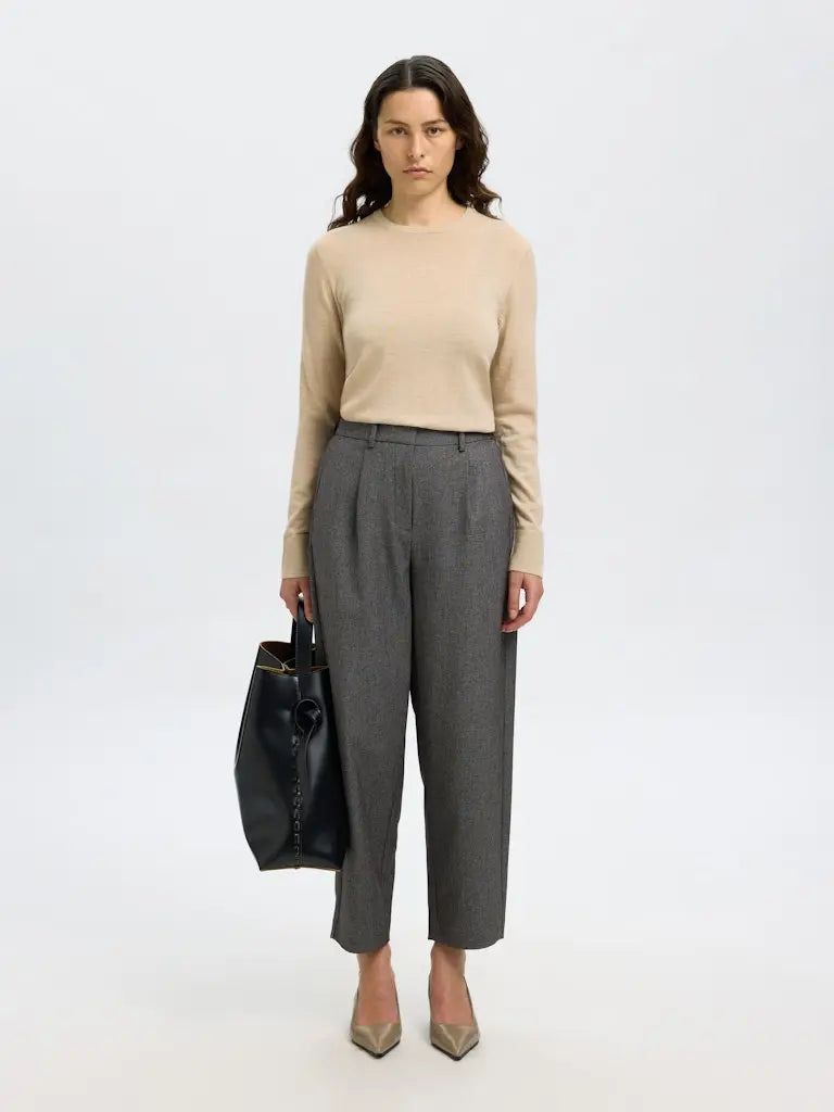 Thea Merinoull genser - Oatmeal Selected Femme